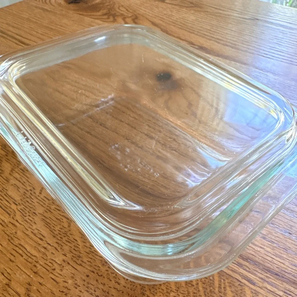 Vintage Pyrex Clear Glass Baking Dish 603-C - Rectangular w/ 603-B lid-USA- 1.2L